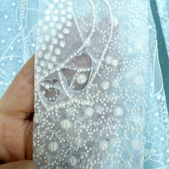 Vtg B. Cohen Floral Tulip Sky Blue Robe Peignoir Sheer Size Small 50’s 60’s - Picture 16 of 16